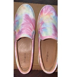Tie dye slip on shoes